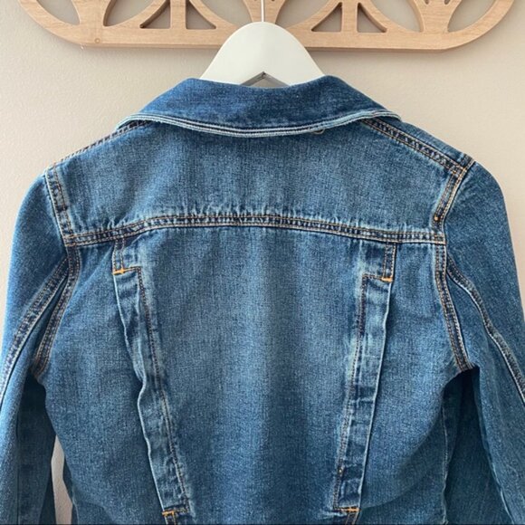 Free People Fitted Denim Jean Jacket Indigo Sz XS - Picture 8 of 9